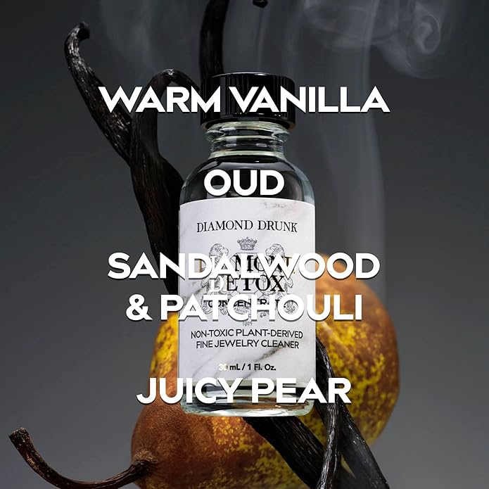 Diamond Drunk The Starter Collections - Non-Toxic, Fine Jewelry Cleaning Kit for Diamond, Gold, & Platinum Rings & More - 2 Months Supply of Safe, Sustainable Cleaner to Restore Shine - Patented Bauble Basket & Reusable Vessel