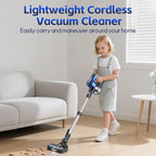 Cordless Vacuum Cleaner for Home, 45Kpa Lightweight Stick Vacuum with Powerful Suction, Rechargeable Battery Up to 50mins, Handheld Vacuum Cleaners for Carpets, Pet Hair, Hardwood Floors -Dark Blue