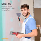 6 Pack Putty Knife, 1” 1.5” 2” 3” 4” 5” Spackle Knives, Premium Stainless Steel Paint Scraper, Perfect Tools for Repairing Drywall, Removing Wallpaper, Applying Mud or Plaster