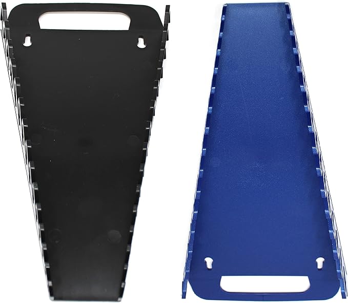 15-Tool Gripper Wrench Organizer Tray Kit - 2 Plastic Portable Gripper Tray Holders… (2 Piece Kit, Black & Blue)
