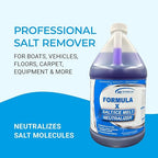 KINZUA ENVIRONMENTAL Formula-X Concentrated Salt Stain Remover & Surface Protector, Professional Salt Remover for Floors, Boats, Carpets, Salt Neutralizer for Vehicles Prevents Corrosion, 1 Gallon