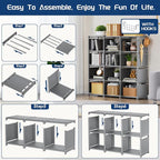 Mavivegue Book Shelf, 12 Cube Storage Organizer, DIY Bookcase, Metal Cube Bookshelf, Cubbies Closet Storage Organizer Shelves for Bedroom,Living Room,Home,Office