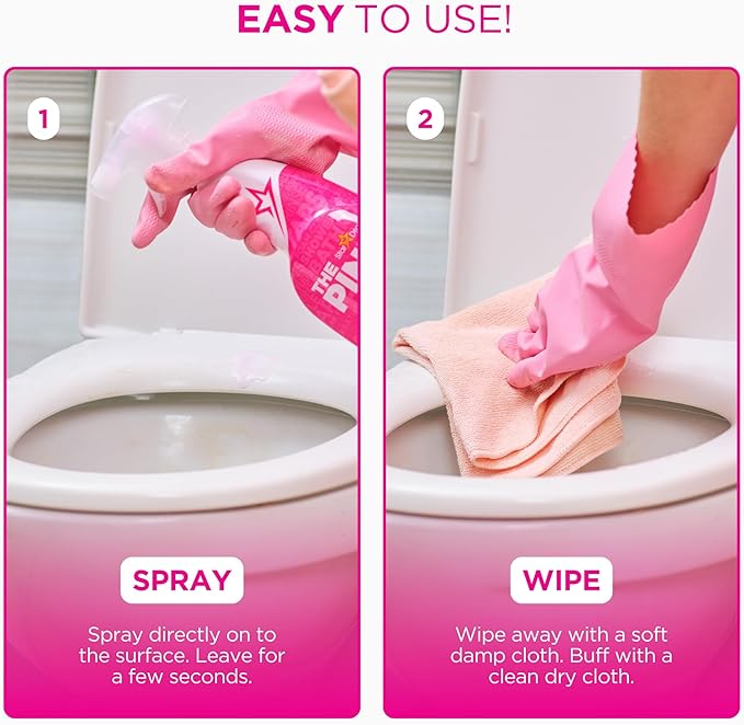 Stardrops - The Pink Stuff Miracle Bathroom Foam Cleaner, 30 fl oz – Now 20% More! Powerful Foaming Action for Showers, Sinks, Tubs & Tiles – Removes Soap Scum, Limescale & Grime with Ease (Pack of 3)
