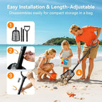 Sand Sifter Shovel, Aluminum Alloy Sifting Shovel with Holes, Adjustable Length Metal Mesh Sifter Scoop, Perfect for Finding Fleas or Shell/Chicken Coop/Gardening, Beach Combing Sieve Tools