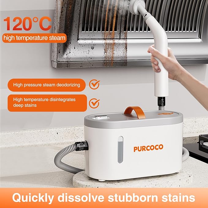 Pressurized Steam Cleaner Handheld 6 Multi-Surface Attachments small Mini Steam Cleaner for Car Grout Kitchen 30s Fast Heating Deep Cleaner for Tile Upholstery Pet Hair