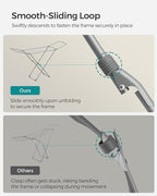 SONGMICS Clothes Drying Rack, Metal Laundry Drying Rack, Foldable, Space-Saving, Free-Standing Airer, with 2 Gullwings, Indoor Outdoor Use, Bed Linen Clothing, Gray ULLR540G01