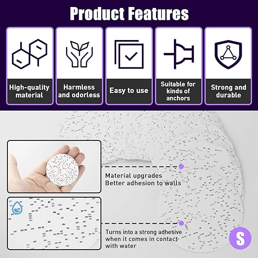 30 Pcs Drywall Anchor Repair Kit Solve Loose Wall Plugs Fast - Ideal for Curtain Rails, Towel Racks, Toilet Paper Holders and More Anchor Hole Patch (2.36 in)