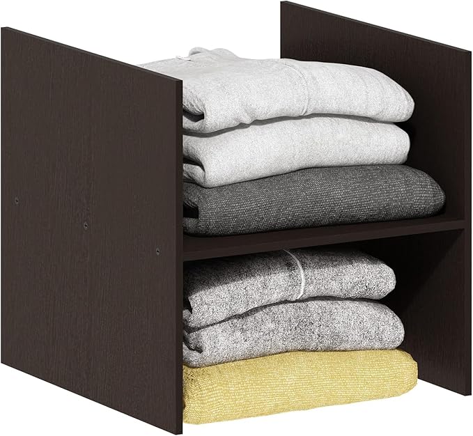 Furinno Cubicle H-Shelf Cube Organizer Insert (Does not fit IKEA Kallax Shelving), Black Dark Oak