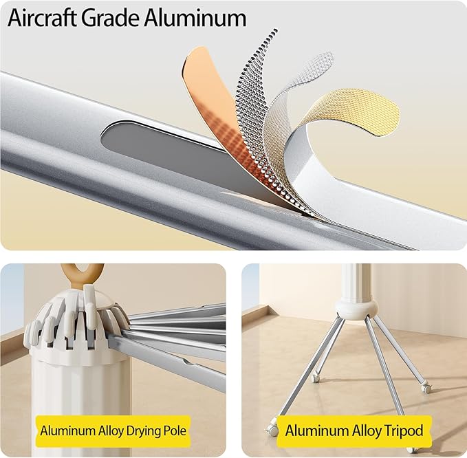 Clothes Drying Rack Foldable Clothing Racks Collapsible Laundry Drying Rack Folding Drying Racks for Clothes, Used for Indoor, RV, Dorm, Yard, Camping, Outdoor