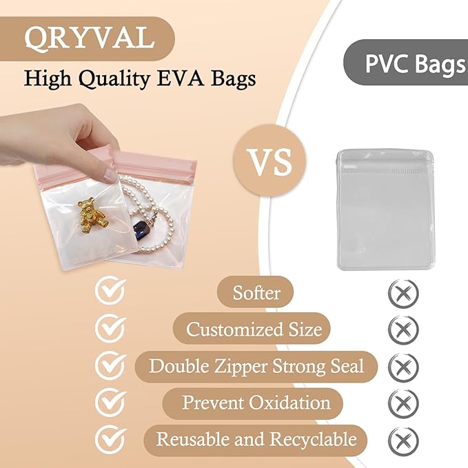 Jewelry Organizer and Storage Box with 24 EVA Anti Tarnish Bags, Travel Acrylic Case for Earrings, Necklaces & Rings, Elegant Gift for Women & Girls (S&Organizer(Brown))