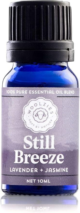 Woolzies 100% Pure & Natural Still Breeze Essential Oil Blend | Lavender & Jasmine Therapeutic Grade Oil Blend | Use with Wool Dryer Balls or Oil Diffuser (10 ML)
