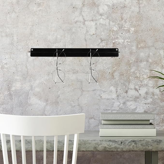ULTECHNOVO Acrylic Sunglasses Display Rack Wall Mounted Glasses Organizer Holder Black Eyewear Storage for Home Wall Hanging Sunglass Holder