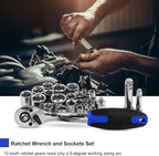 Prostormer 259-Piece Tool Kit, General Household Hand Tool Set with Plastic Storage Toolbox, Portable Complete Repair Tool Box for Home and Car (Blue)