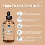 Vanilla Essential Oil 4 Oz, 100% Pure Vanilla Oil for Diffuser, Skin, Hair, Body & Face, Perfume, Sweet Creamy Scent for Relaxation, Aromatherapy & Massage