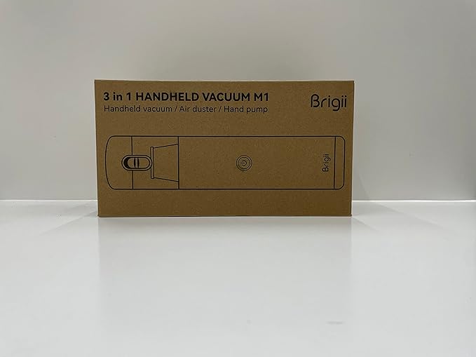 Brigii Mini Handheld Vacuum Cordless, 3 in 1-Car Vacuum & Air Duster & Hand Pump, 3 Kinds of Crevice Nozzles for Small Spaces, Crevices, Portable Rechargeable Cleaner-M1