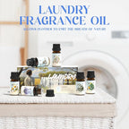 Laundry Fragrance Oils Set, Essential Oil Gift Set for Diffuser, Clean Scent Diffuser Oil, Use with Wool Dryer Balls or Diffuser,Chamomile, Fresh Cotton, Sage, Cedar, Lavender, Cherry Soap