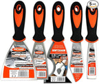 Putty Knife Set, 5 Piece Stainless Steel Paint Scraper (1" 1.5" 2" 3" 4"), Multi-use Scraper Tool, Spackle Knife for Applying Putty, Filling Gaps, Scraping Away Old Paint or Caulk