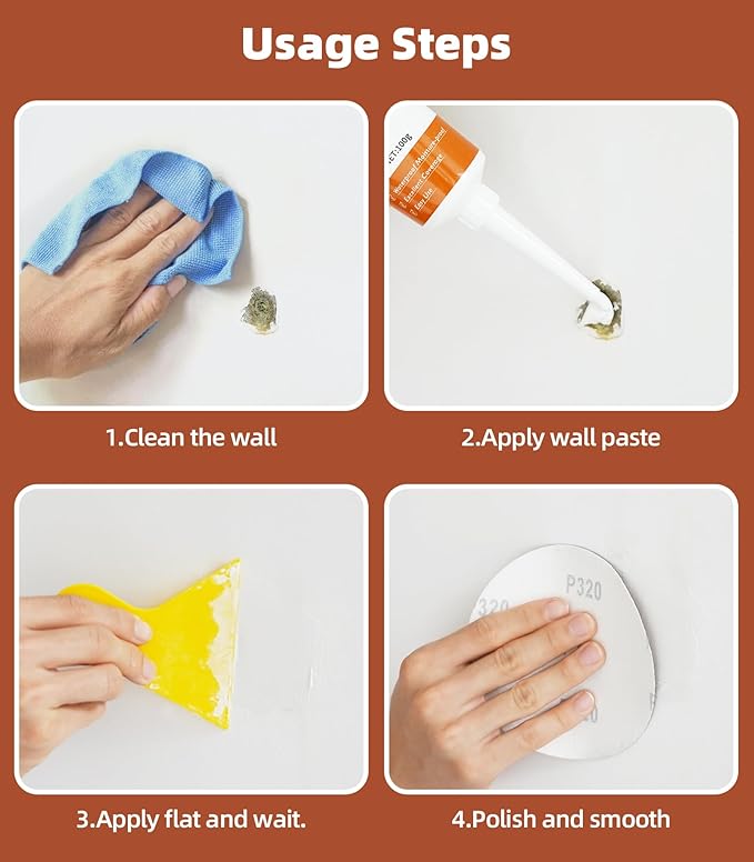 Drywall Repair Kit,Wall Patch Repair Kit,2 Pack Wall Patching Agent,Simple Filling of Wall Holes＆Efficient Crack Repair, Plaster Wall Repair,Apartment Friendly