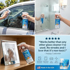 Truly Free Natural Glass Cleaner - Removes Dirt & Debris for Sparkling Clean Windows & Glass Surfaces at Home, Office & Garage, Includes: 1 Refillable Empty Bottle (16oz) & 2 Refills (3oz ea)