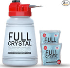 Full Crystal Window Cleaning Kit – 8 oz Glass Cleaner and Bottle with 27 ft Reach, Each 4 oz Bag Makes Up to 640 fl oz, Cleans Up to 40 Windows, Scrub-Free, Rinse-Free