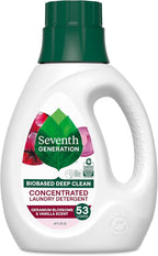 Seventh Generation Concentrated Laundry Detergent, Stain Fighting Formula, Geranium Blossom & Vanilla, 40 oz (53 Loads)