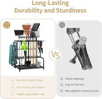 Garden Tool Organizer, Large Yard Tool Tower Rack for Garage Organization and Storage, Gardening Tool Stand for Shed or Outdoor, Metal Garden Tool Holder Up to 78 Tools, Shovel, Rake, Black