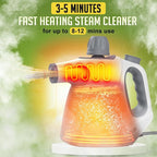 Multi-Surface Handheld Steam Cleaner with 11-Pieces Accessories, 15.2OZ All Natural Pressurized Steamer for Cleaning, Multipurpose Steam Cleaner for Home to Clean Floor, Grout, Tile, Grease and More