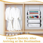 Suitcase Organizer, Carry On Closet Luggage Organizer Accessories - Foldable, Hangable Portable Hanging Travel Shelves With Shoulder Strap - Medium, White