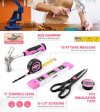Pink Power-Screwdrivers Tool Set for Women,3.6V Power Screwdriver Cordless Rechargeable Tool Kit 143-Piece Electric Screwdriver Cordless Tool Set Pink 143PCS Tool Box