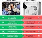 Dryer Ball Kit: 6 XL Wool Dryer Balls - Natural Fabric Softener, Reusable, Reduces Clothing Wrinkles and Saves Drying Time - Reduces Wrinkles and Saves Drying Time (6pcs Wool Dryer Ball) (White)