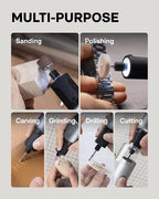 HOTO 4V Cordless Rotary Tool Kit, 5-Speed 25000RPM Powerful Engraving Pen with LED Light, USB-C Rechargeable, 35 Accessories for 3D Printing Sanding, Polishing, Drilling, Carving, Cutting DIY Crafts