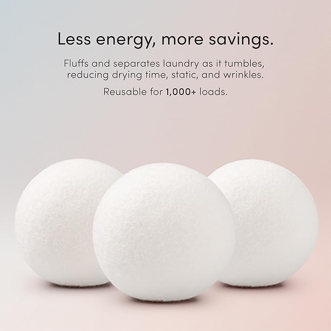 Dirty Labs | 100% New Zealand Wool Dryer Balls | 3 Balls | Shorten Drying Time | Reduce Static & Wrinkles | Dryer Sheet & Fabric Softener Alternative