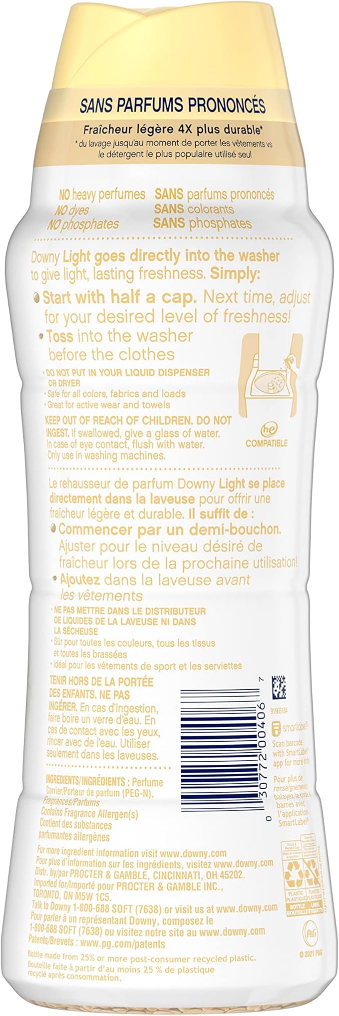 Downy Light Laundry Scent Booster Beads for Washer, Shea Blossom, 20.1 oz, with No Heavy Perfumes