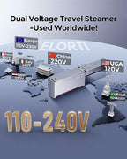 1200W Travel Steamer for Clothes Portable Mini, Dual Voltage, Small Foldable Clothes Steamer and Iron, Compact Garment steamer,15s Fast Heat-Up, Pluggable Cable, Worldwide Travel (110-220V)