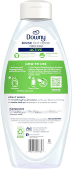 Downy RINSE & REFRESH Laundry Odor Remover and Fabric Softener for Activewear, Active Fresh Scent, 48 oz
