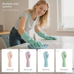 ThxToms 4 Pairs Reusable Rubber Gloves, 13" Natural Latex, 10mil Thick Heavy Duty Dishwashing & Cleaning Gloves, Non-Slip Grip, Multi-Color, Ideal for Kitchen, Bathroom, Car, & Garden Cleaning, Small