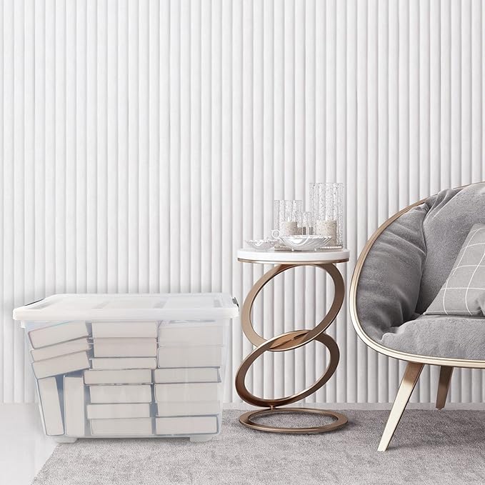 Cand 4 Packs 50 QT Storage Bins with Lids, Clear Large Plastic Storage Container Box