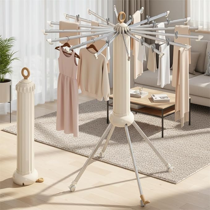 Clothes Drying Rack Foldable Clothing Racks Collapsible Laundry Drying Rack Folding Drying Racks for Clothes, Used for Indoor, RV, Dorm, Yard, Camping, Outdoor
