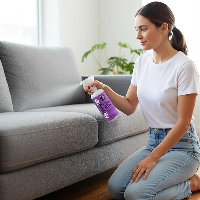 Odor Remover Spray, 32oz. 'Lavender' Essential Oil Shoe Deodorizer, Odor Eliminator for Strong Odors on Activewear. ProvenSafe™ Fabric Freshener Spray, Deodorizer for Kids & Sensitive Gear