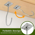 Self-Adhesive Banana Hooks, Foldable Magnetic Hanger Under Cabinet, Sturdy Metal Banana Holder for Kitchen, Space-Saving Design to Keep Bananas Fresh 1 Pieces Silver