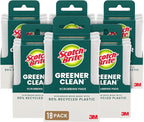 Scotch-Brite Greener Clean Dish Scrubbers, 18 Non-Scratch Kitchen Sponges, Best for Safe, Effective Cleaning of Nonstick Pots and Pans, Glassware, China, Tubs & Tile, Dishwasher Safe, Long-lasting