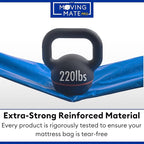 Queen Size Mattress Bag for Moving and Storage with 8 Handles and Zipper - Tarp Plastic Mattress Cover for Moving and Storage - Professional Grade Mattress Storage Bags - Heavy Duty, Reusable