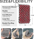 Herda 316L Cast Iron Scrubber Cleaner, Large Cast Iron Chain Mail Scrubber - Chainmail Scrubber Sponge - Metal Skillet Scrubbing, Wok, Dutch Oven Cleaning Kit