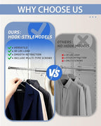 Aluminum Valet Rod, 12 in Heavy Duty Pull Out Closet Valet Rod with 4 Hooks, Adjustable Slide Out Closet Rod, Ideal for Hanging Clothes, Closet Accessories, Easy to Install (Silver)