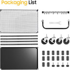 WDT 2-Tier Utility Cart with Wheels, Metal Cart with 1000LBS Capacity, NSF Heavy Duty Rolling Cart, Commercial Grade Serving Tool Storage Carts for Warehouse Garage Kitchen, 24"D x 45"W x 39"H, Black