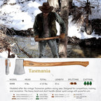 1844 Helko Werk Germany Classic Tasmania Competition Axe - Made in Germany Timber Sporting, Wood Chopping, Racing for Timber Sport - Head 4lbs, Handle 31in (Tasmania) #10498