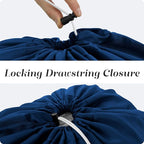 Handy Laundry Nylon XL - Large Capacity with Locking Drawstring, Machine Washable, Fits Laundry Baskets or Hampers, Holds 3 Loads of Clothes - Navy Blue (Pack of 2)