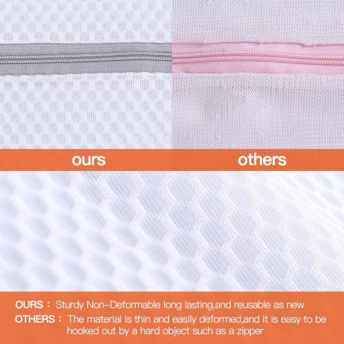 Kimmama Laundry Bags Mesh Wash Bag, Lingerie Bags for Washing Delicates, Net Washer Sack with Zipper, Dryer Pouch for Cleaning and Drying Cloths, Garment, Sweater, Bra, Pant, Sock, Toys, Bedcover