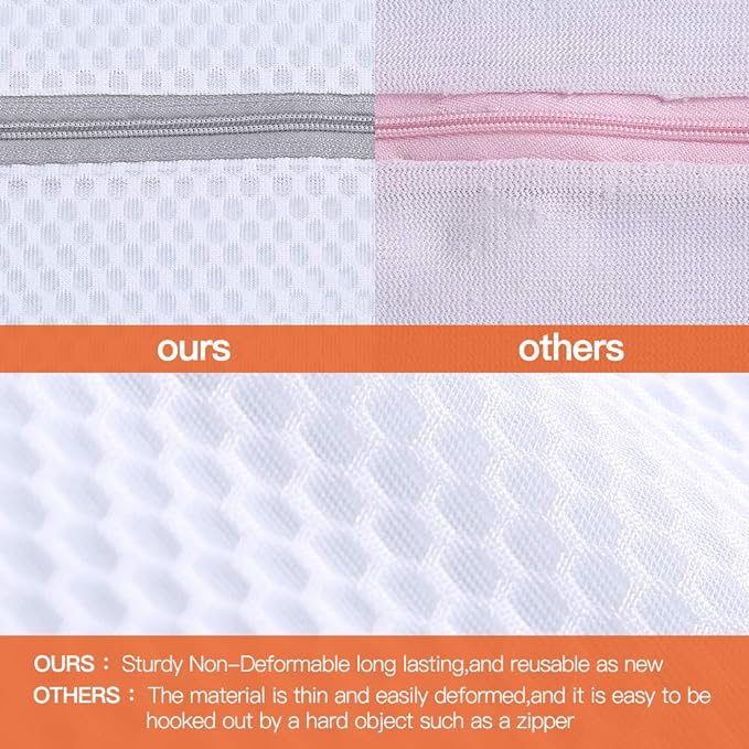 Kimmama Laundry Bags Mesh Wash Bag, Lingerie Bags for Washing Delicates, Net Washer Sack with Zipper, Dryer Pouch for Cleaning and Drying Cloths, Garment, Sweater, Bra, Pant, Toys, Bed Sheet, Blanket