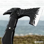 Bearded Viking Axe with Sheath - 16 Inch Damascus Bearded Axe Head, Durable Rose Wood Handle - Best Viking Gift for Men